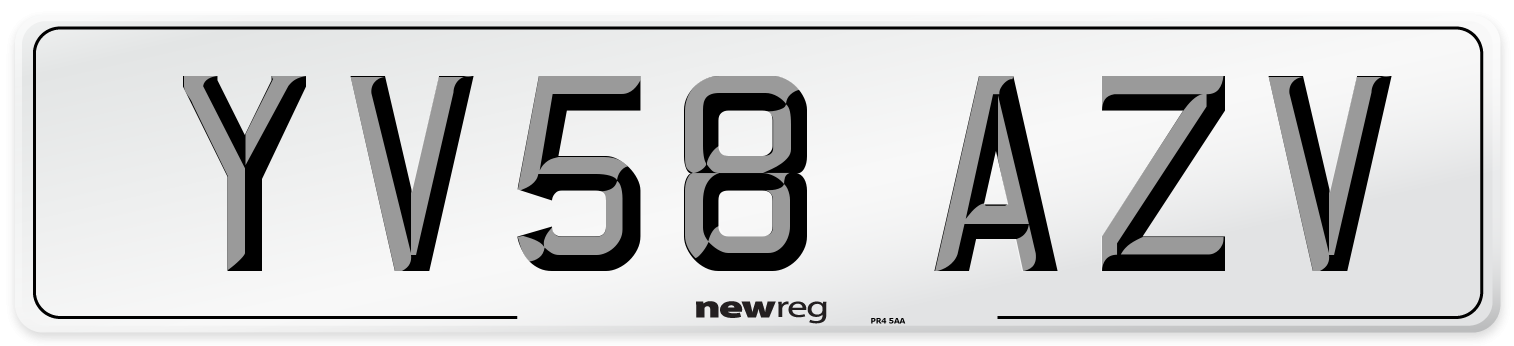 YV58 AZV Number Plate from New Reg